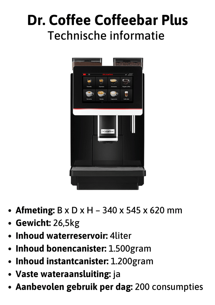 Zakelijke Koffiemachine: Dr. Coffee Coffeebar Plus - Fancy Beans