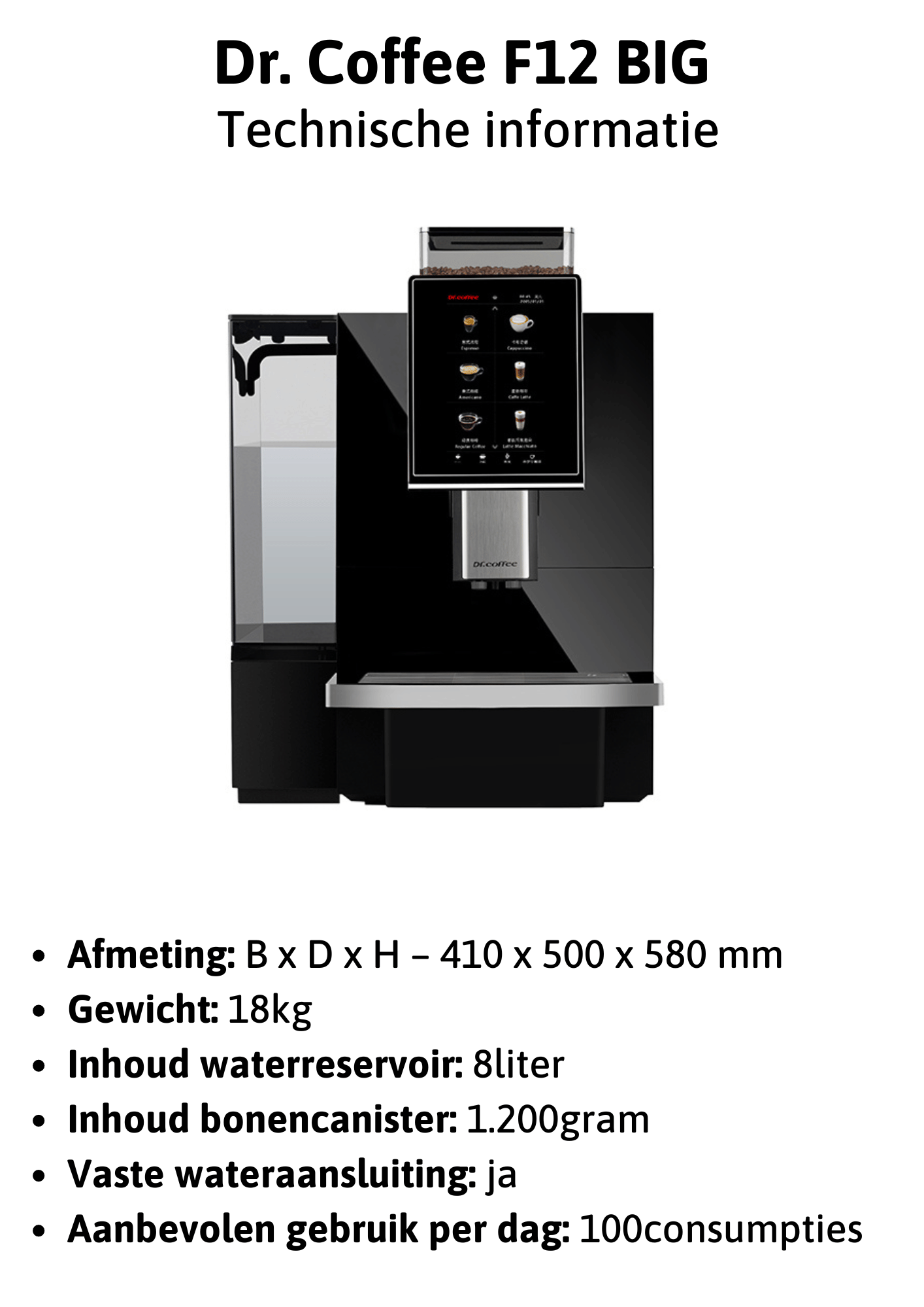 Zakelijke Koffiemachine: Dr Coffee F12 - Fancy Beans